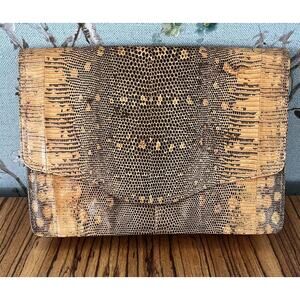 W.A. Thompson & Co. Vintage Snakeskin Envelope Clutch Handbag Purse